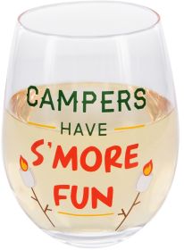 Pavilion Wild Woods Lodge Stemless Wine Glass Campers have S'More Fun