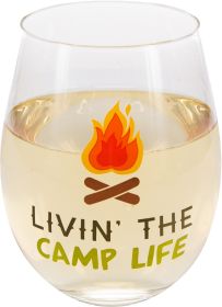 Pavilion Wild Woods Lodge Stemless Wine Glass Livin' the Camp Life