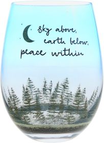 Pavilion Wild Woods Lodge Stemless Wine Glass - 18oz - Peace Within