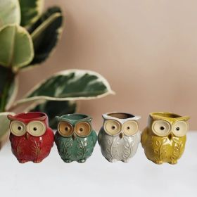 Panam Colourful Owl Planter / Candle Holder