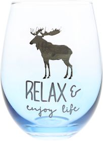Pavilion Wild Woods Lodge Stemless Wine Glass Relax